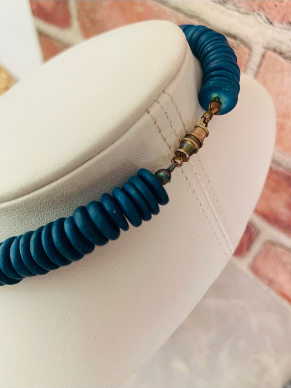 Hand Crafted Boho Wood Bead Necklace View 4